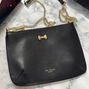 Ted Baker Black Crossbody Bag with Gold Accents